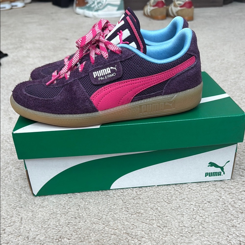 Puma Purple Sneakers with Pink Laces